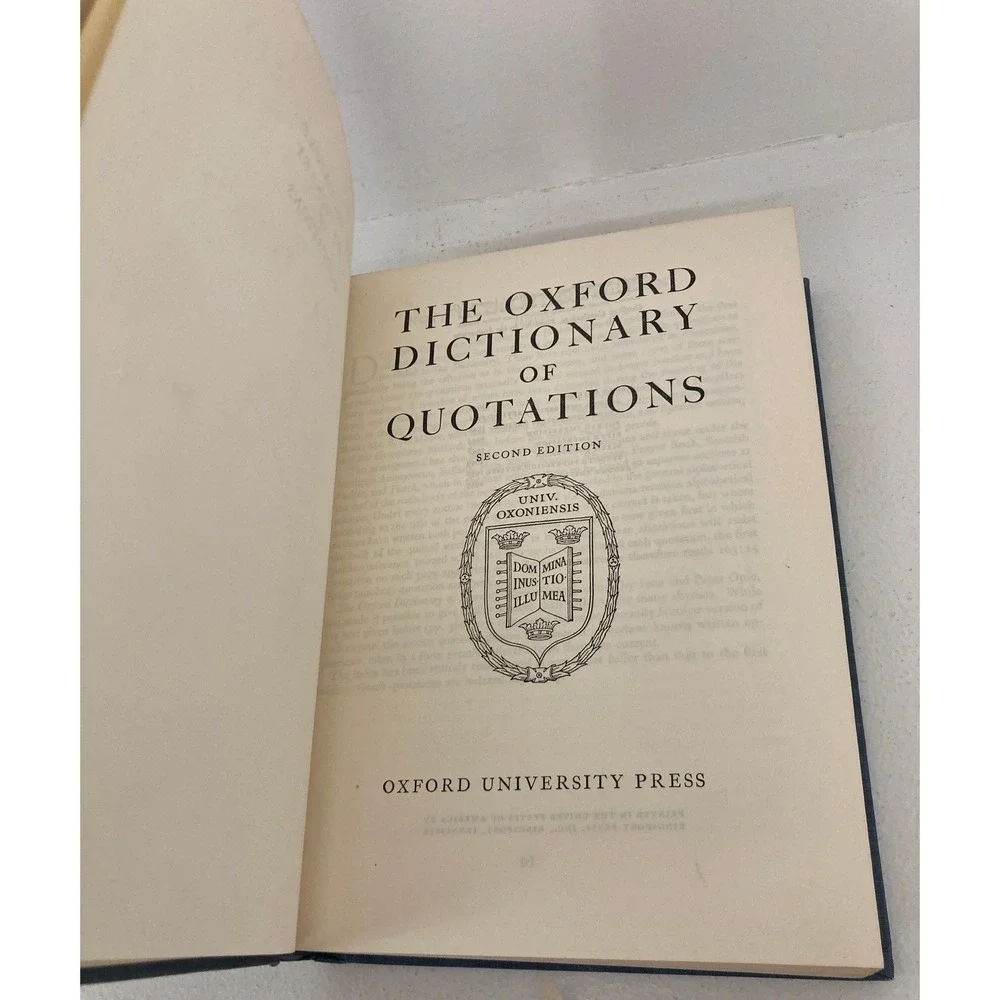 VTG 1955 Oxford Dictionary of Quotations 2nd Edition Hardcover History Academia